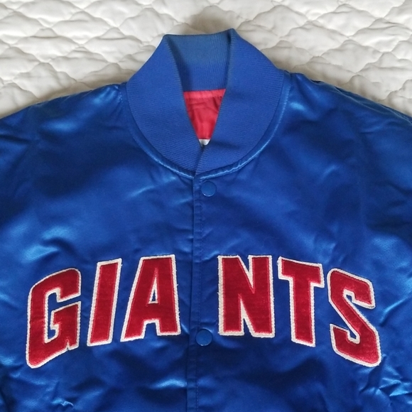 Vintage NY Giants Satin Starter Jacket Blue Large - Picture 2 of 7